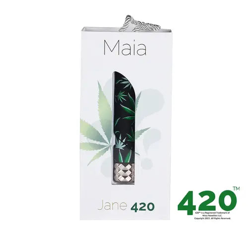 Jane Cannabis Design Bullet Vibrator in white package
