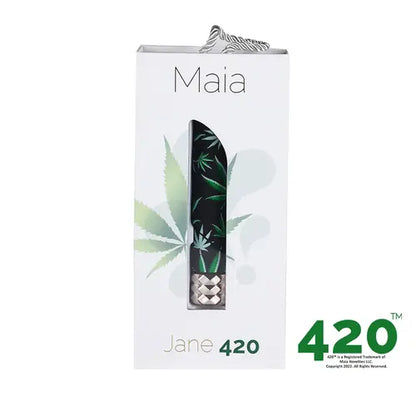 Jane Cannabis Design Bullet Vibrator in white package