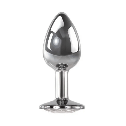 large metal butt plug against white background