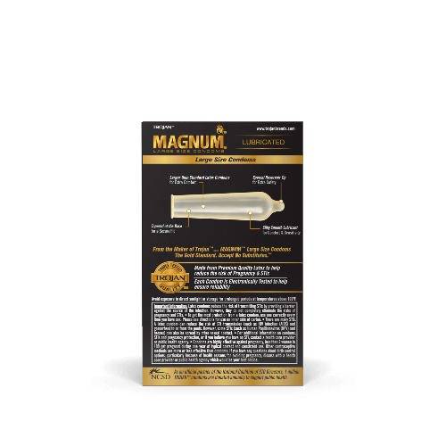 back of magnum condom package