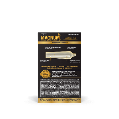 back of magnum condom package