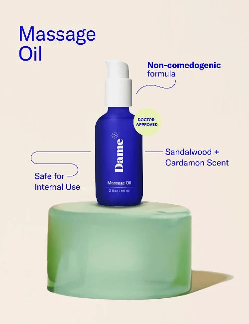 Dame Massage oil with product specifications