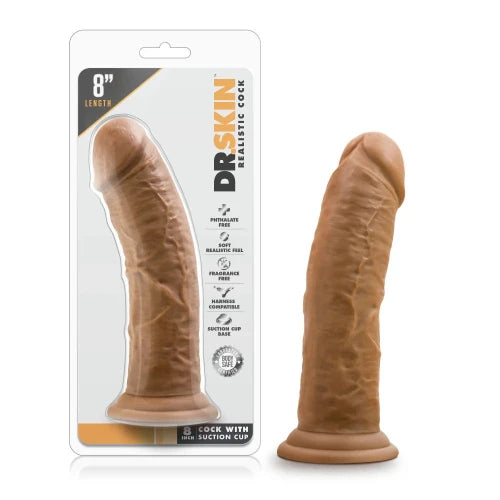 mocha 8 inch dildo in package