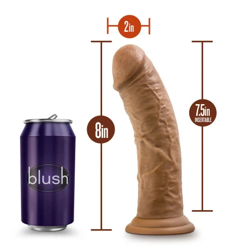 mocha 8 inch dildo with dimensions