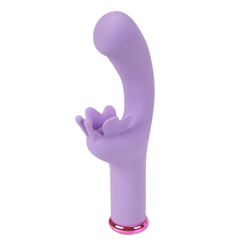 myla lavender dual stimulator vibrator against white background