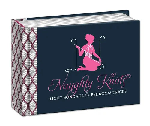 Naughty Knots book - dark cover with pink figure tying knots
