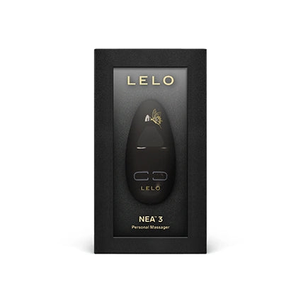 Nea 3 personal massager in black and gold package