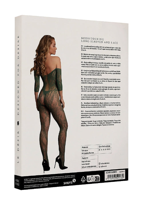 midnight green bodystocking package - back
