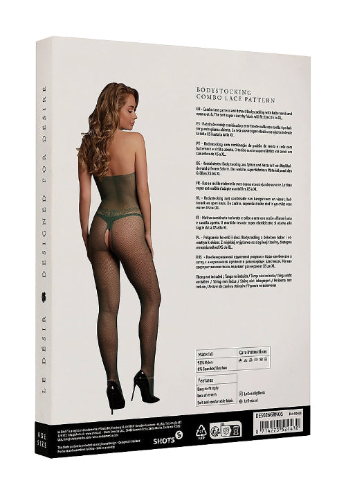 olive green bodystocking package back