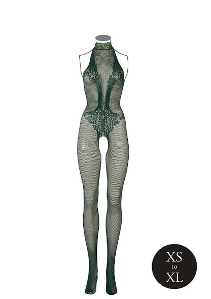 olive green bodystocking on mannequin front view
