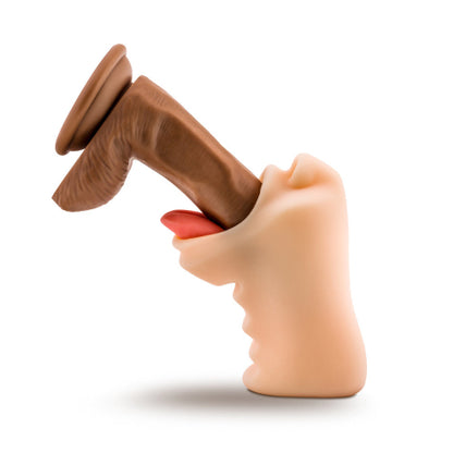 oral anne stroker toy with dildo in mouth