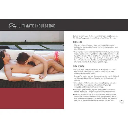 Oral Sex Mini Book content - color photo on left and explanation on right