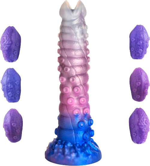 tenta queen ovipositor dildo with eggs against white background