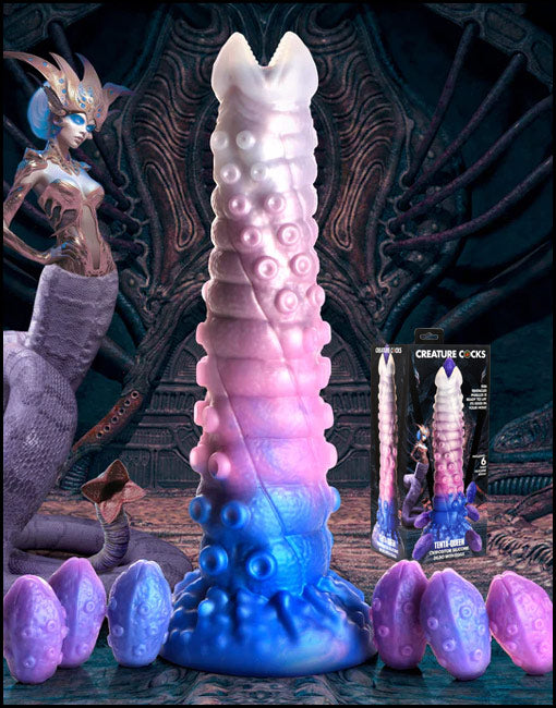 tenta queen ovipositor dildo with eggs