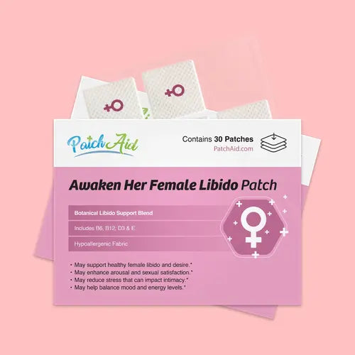 awaken her female libido patch - pink packaging against pink background