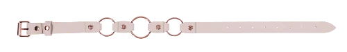 peach leather and rose gold color, unbuckled