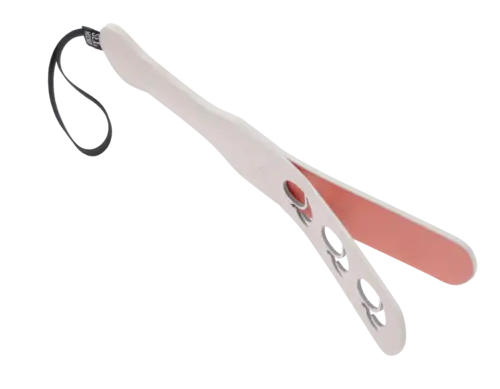 Peaches 'n CreaMe Paddle - peach colored paddle on an angle with three peach cutouts