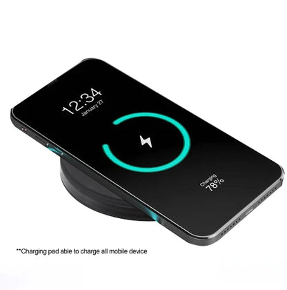 image of smart phone charging on wireless charging base