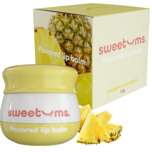 Sweetums Pineapple Lip Balm container and box