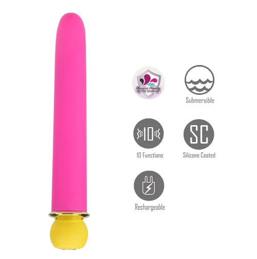 Rori Pink vibrator next to product details