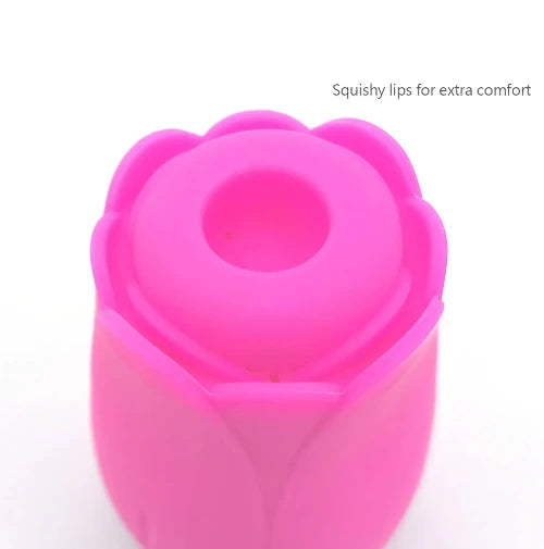 closeup of pink tulip pro toy showing soft lips