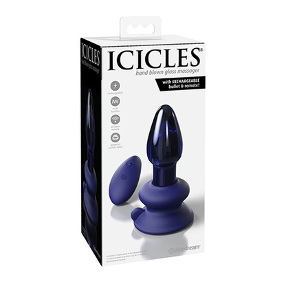 Pipedream - Icicles No.85 Remote Controlled Glass Butt Plug - Blue