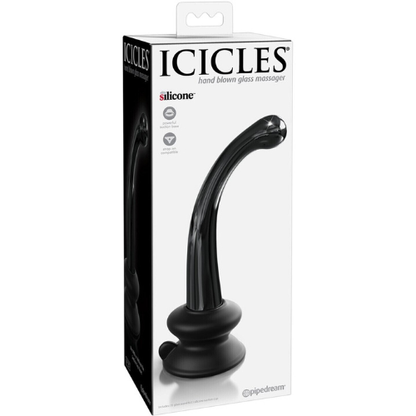 Pipedream - Icicles No.87 Curved Glass G-spot Dildo - Black