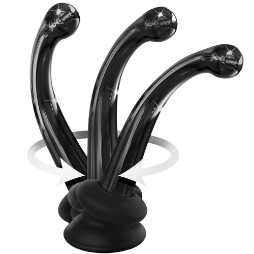 Pipedream - Icicles No.87 Curved Glass G-spot Dildo - Black