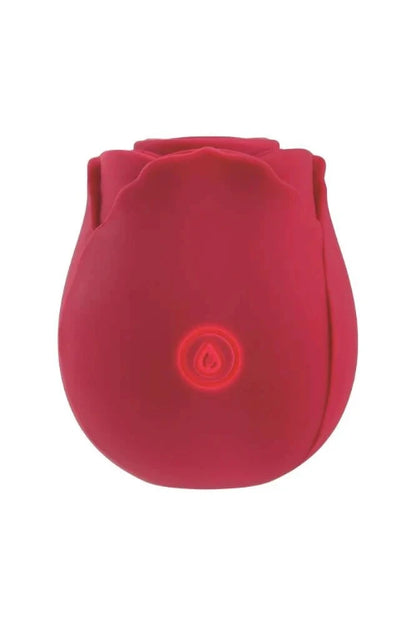 red ravishing rose toy clit pleaser against white background