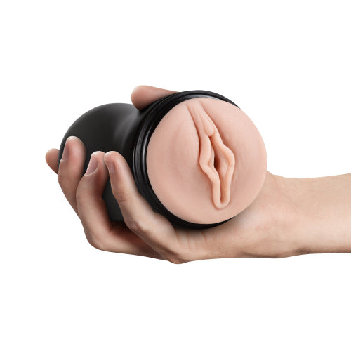 hand holding soft and wet pocket pussy with pleasure ridges