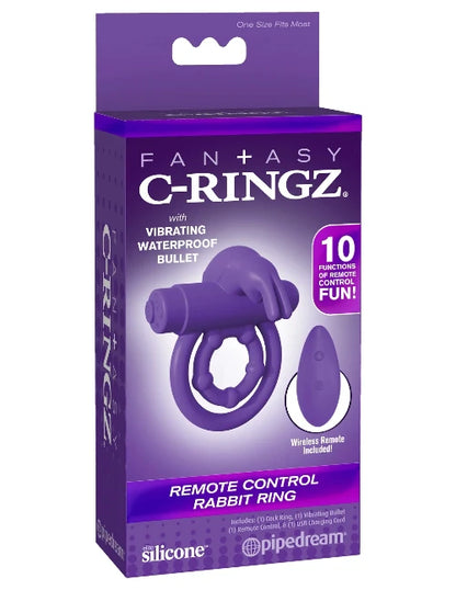 purple fantasy c-ringz rabbit cock ring in purple package