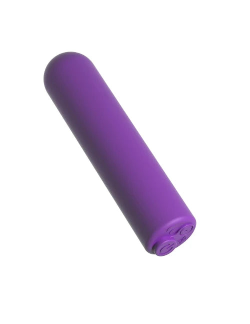 purple bullet vibrator toy against white background