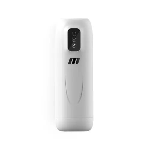 Robo-Bator Men's Stroker Toy - white toy with black buttons against white background