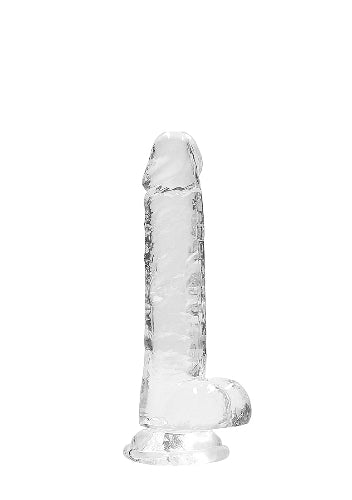 crystal clear shots dildo against white background