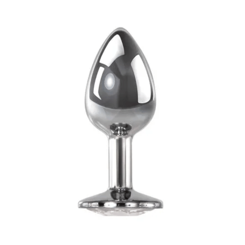 small metal butt plug against white background