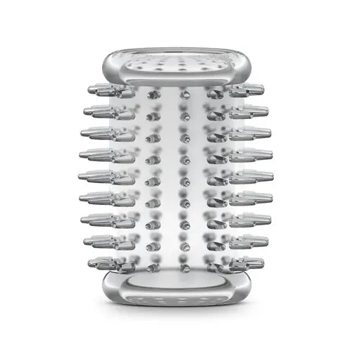 Spiked tickler clear sleeve against white background