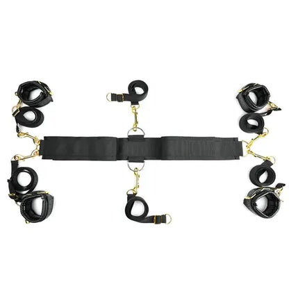 under the bed restraint - black straps against white background