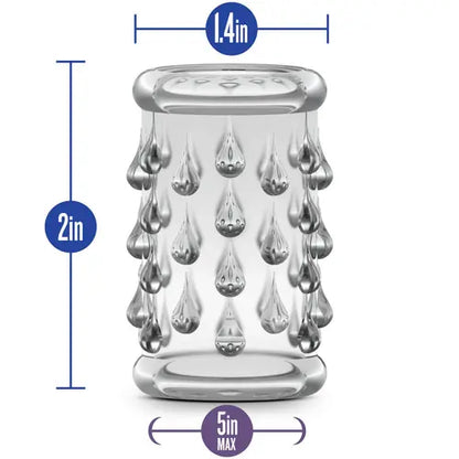 Clear studded penis sleeve with dimensions