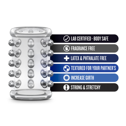 Clear Soft Tickler Studded Penis Sleeve with product details