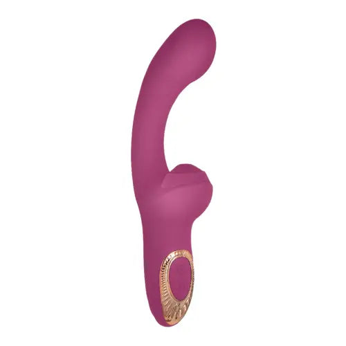 Blaze Heat Up Thumper Massager - dark pink vibrator with gold accent
