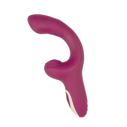 Blaze Heat Up Thumper Massager - dark pink vibrator with gold accent side view