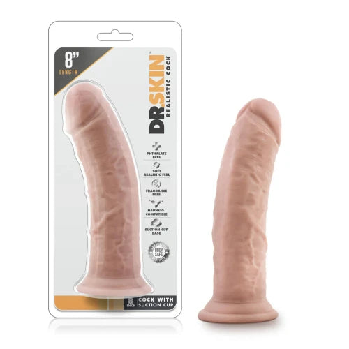 vanilla 8 inch dildo in package