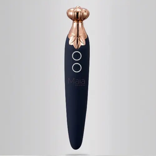 The VAPORATOR smokable vibrator by Maia - black vibrator against white background