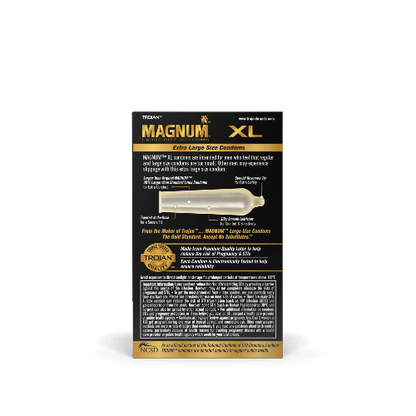 xl magnum condoms back of package - black package with gold lettering